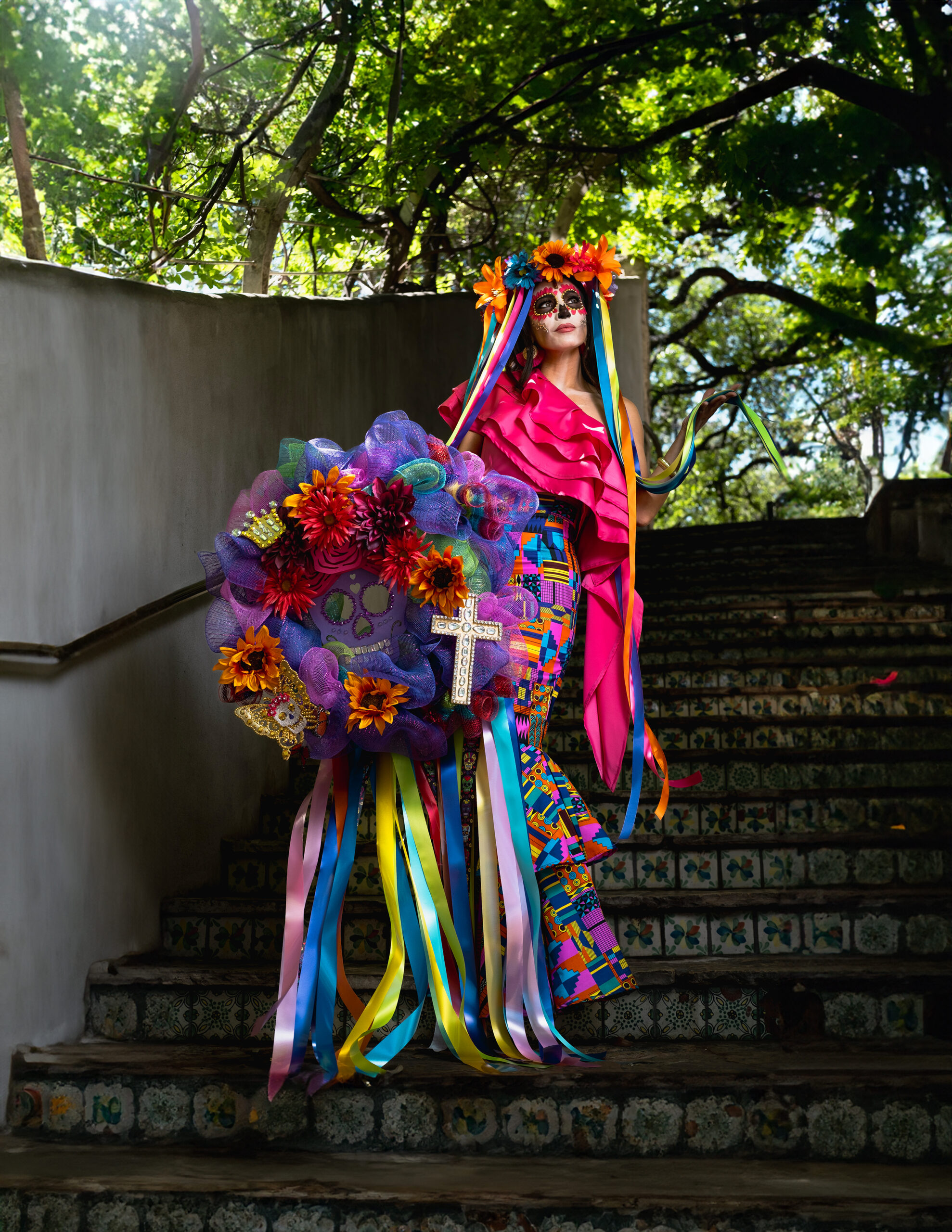 Fiesta Catrina captures the vibrant spirit of celebration, embodying the joy, energy, and unity of Mexican festivities. Adorned with bright colors, flowers, and traditional decorations, she symbolizes life’s most cherished moments, where music, dance, and culture come together in a jubilant expression of heritage and happiness.