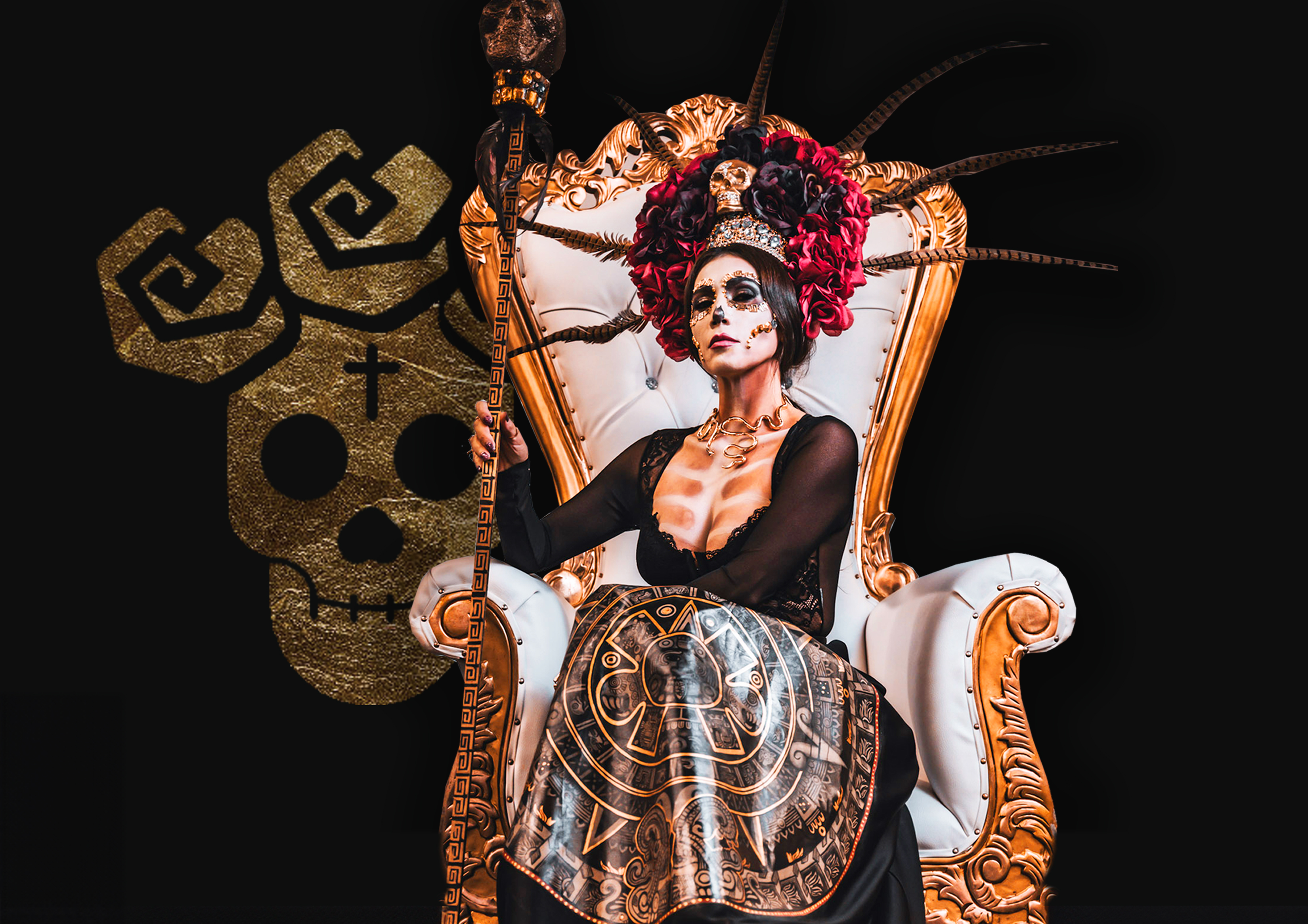 Araminta Romero embodies La Catrina, merging art, fashion, and cultural memory through her original designs and performances for iLaCatrina. iLaCatrina, LLC is a proudly Latino owned company based in San Antonio, Texas, dedicated to promoting the rich cultural heritage of Mexico through immersive experiences that capture the depth and symbolic meaning of Día de Muertos.