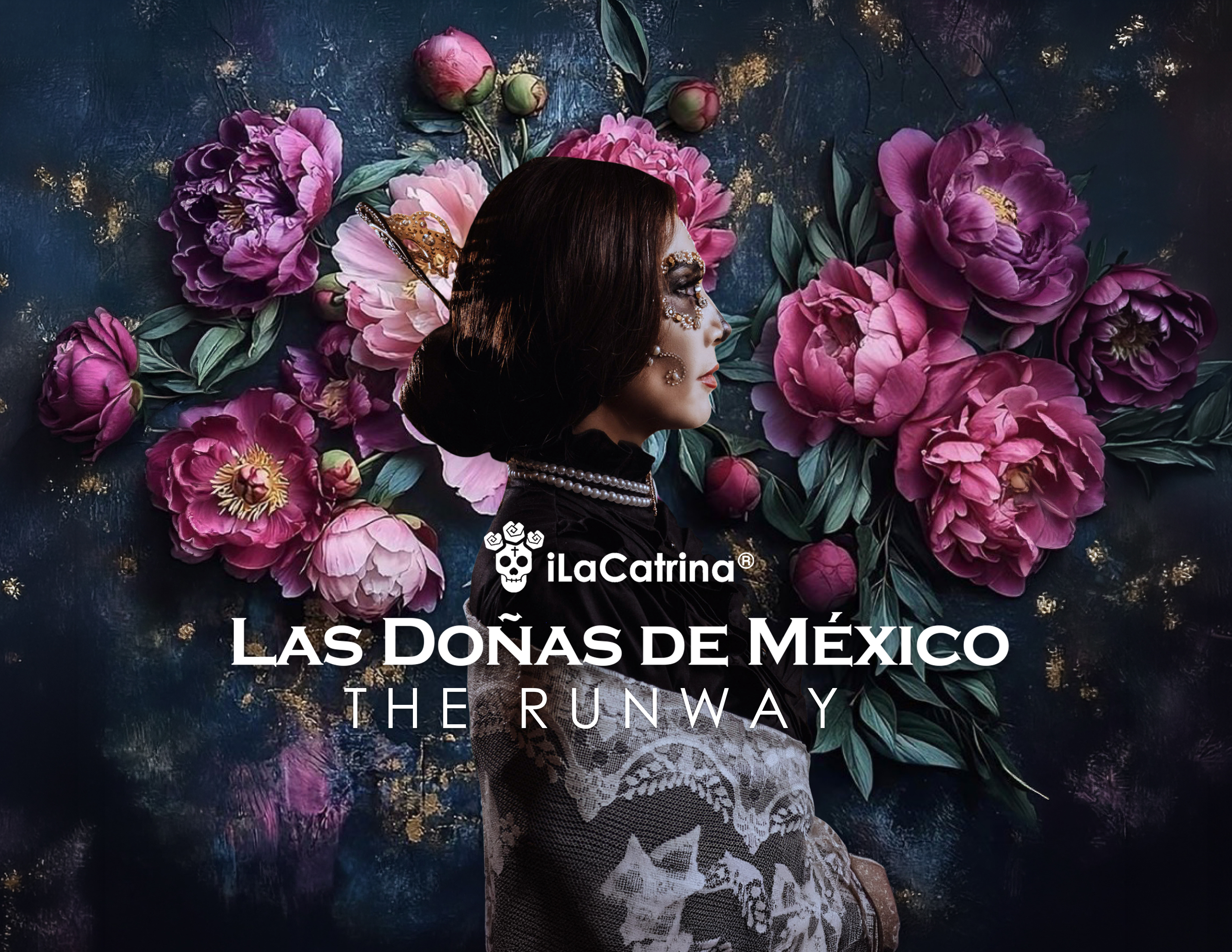 LAS DOÑAS DE MÉXICO unfolds as a live fashion runway experience featuring eight original Catrina icons, each centered on a prominent woman from Mexican history. As each icon walks the runway, her story is revealed through custom designed fashion, live historical narration, curated DJ soundscapes, and immersive visuals displayed on a large scale LED screen, creating powerful and emotional moments that transform history into a live cultural experience.