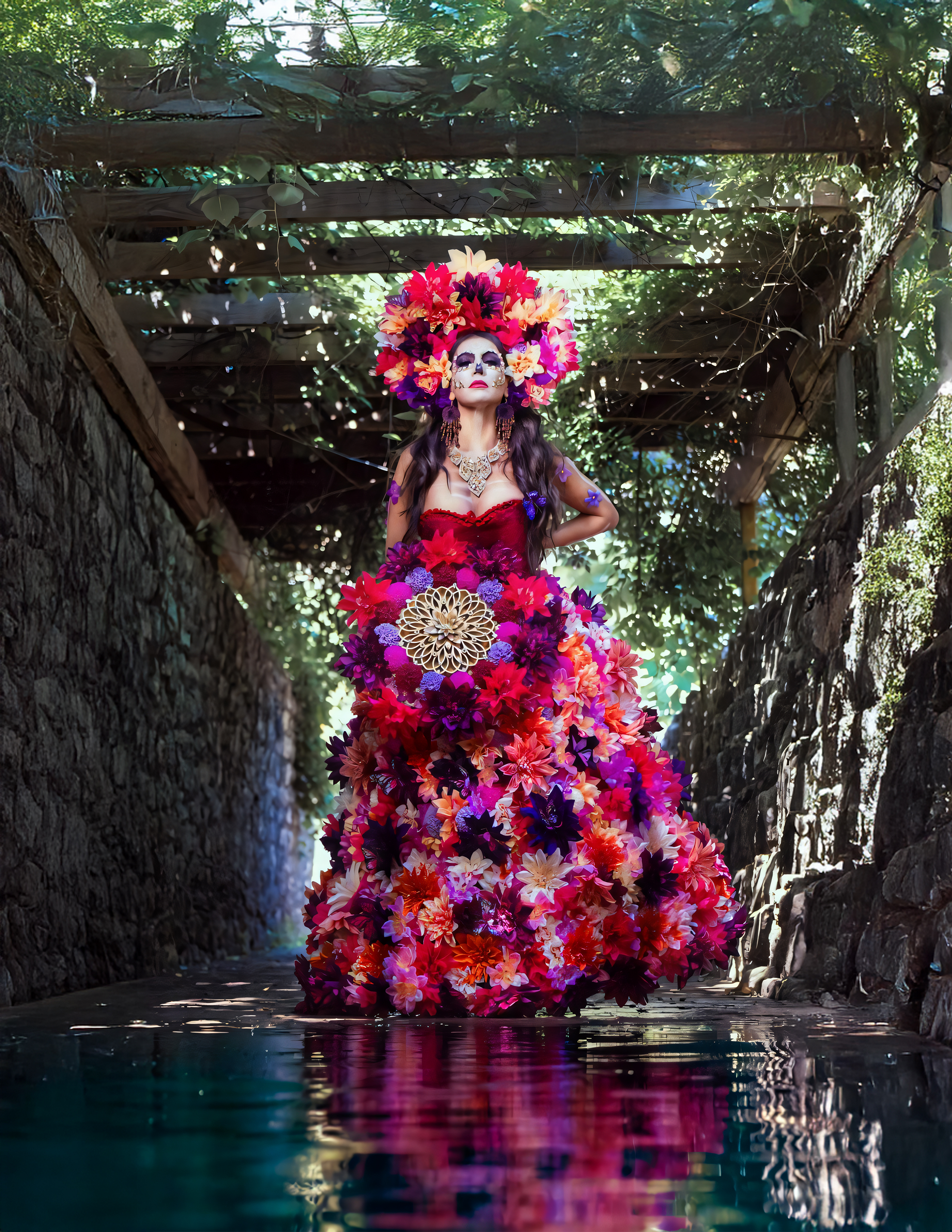 Catrina Acocoxรณchitl honors the dahlia, the national flower of Mexico and an ancestral bloom deeply rooted in Indigenous history and cultural memory. Part of the Inspiring Heritage and Xochitl collections, this icon celebrates the beauty, resilience, and diversity of Mexico through a flower once used for nourishment, medicine, and irrigation by the Mexica.